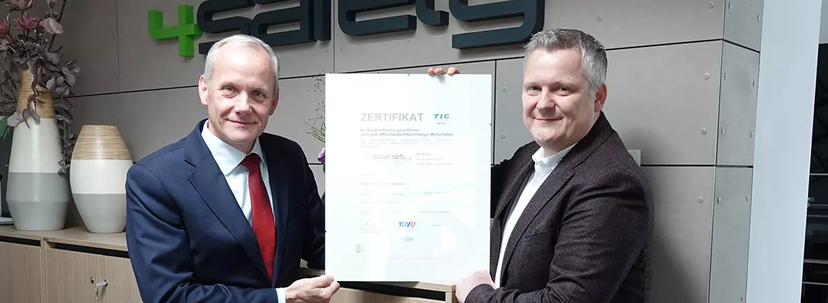 Nachhaltigkeit gelebt: TÜV Thüringen zertifiziert nachhaltiges Wirtschaften der Arbeitsschutzexperten von 4safety